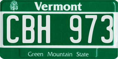 VT license plate CBH973