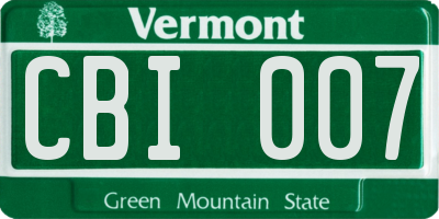 VT license plate CBI007