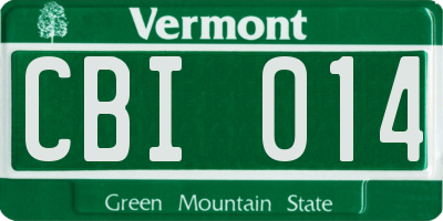VT license plate CBI014