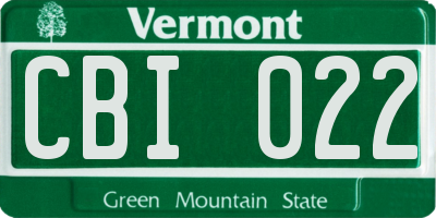 VT license plate CBI022