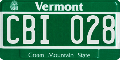 VT license plate CBI028