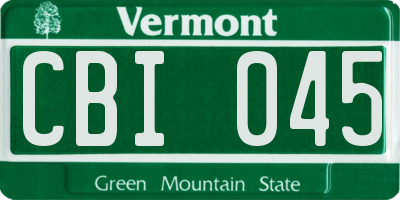 VT license plate CBI045