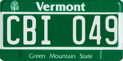 VT license plate CBI049