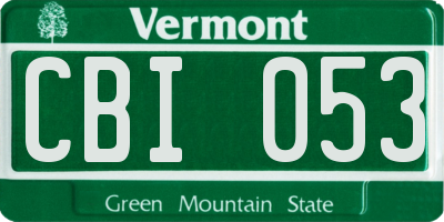 VT license plate CBI053