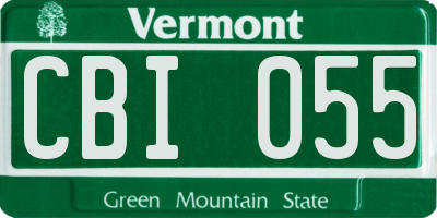 VT license plate CBI055