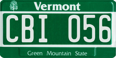 VT license plate CBI056