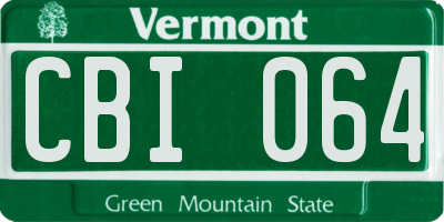 VT license plate CBI064