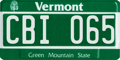 VT license plate CBI065