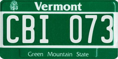 VT license plate CBI073