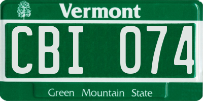 VT license plate CBI074