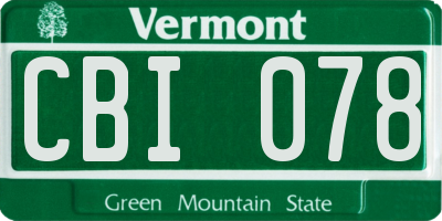 VT license plate CBI078