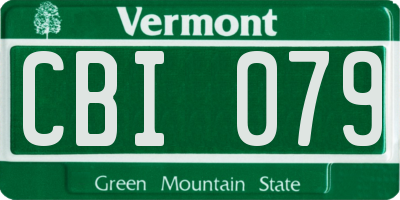 VT license plate CBI079