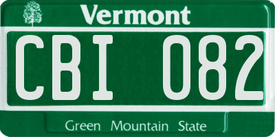 VT license plate CBI082