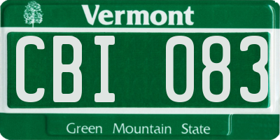 VT license plate CBI083