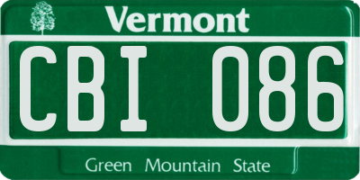 VT license plate CBI086