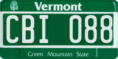 VT license plate CBI088
