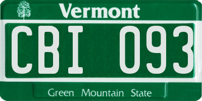 VT license plate CBI093
