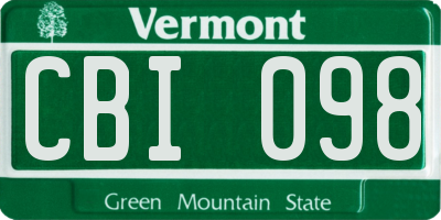 VT license plate CBI098