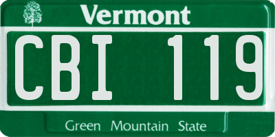 VT license plate CBI119