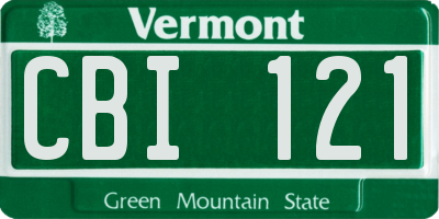 VT license plate CBI121