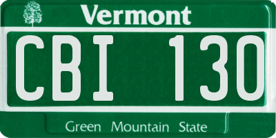 VT license plate CBI130