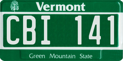 VT license plate CBI141