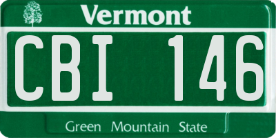 VT license plate CBI146