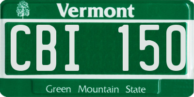 VT license plate CBI150