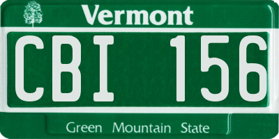 VT license plate CBI156