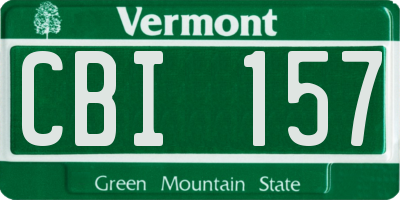 VT license plate CBI157