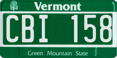 VT license plate CBI158