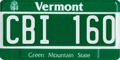 VT license plate CBI160
