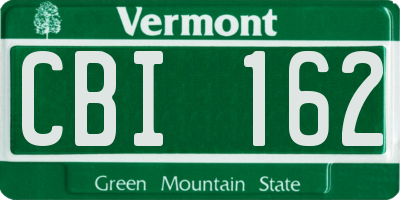 VT license plate CBI162