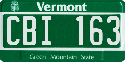 VT license plate CBI163