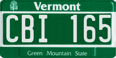 VT license plate CBI165