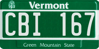 VT license plate CBI167