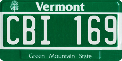 VT license plate CBI169