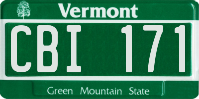 VT license plate CBI171