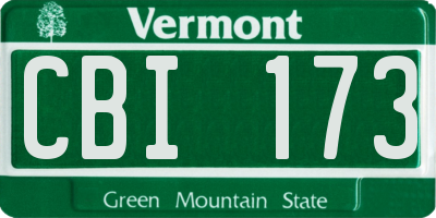 VT license plate CBI173