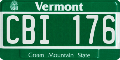 VT license plate CBI176