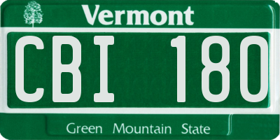 VT license plate CBI180