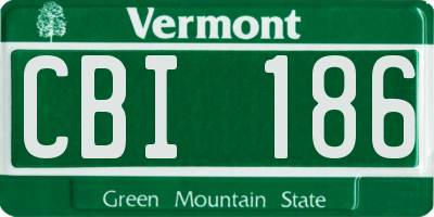 VT license plate CBI186