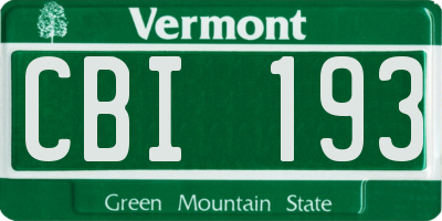 VT license plate CBI193