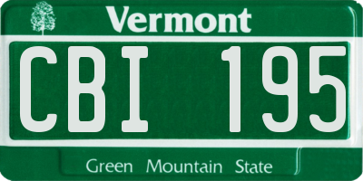 VT license plate CBI195