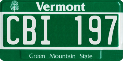 VT license plate CBI197