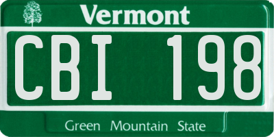 VT license plate CBI198