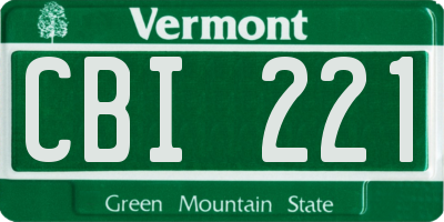 VT license plate CBI221