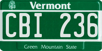 VT license plate CBI236
