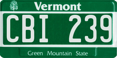 VT license plate CBI239