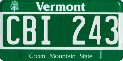 VT license plate CBI243